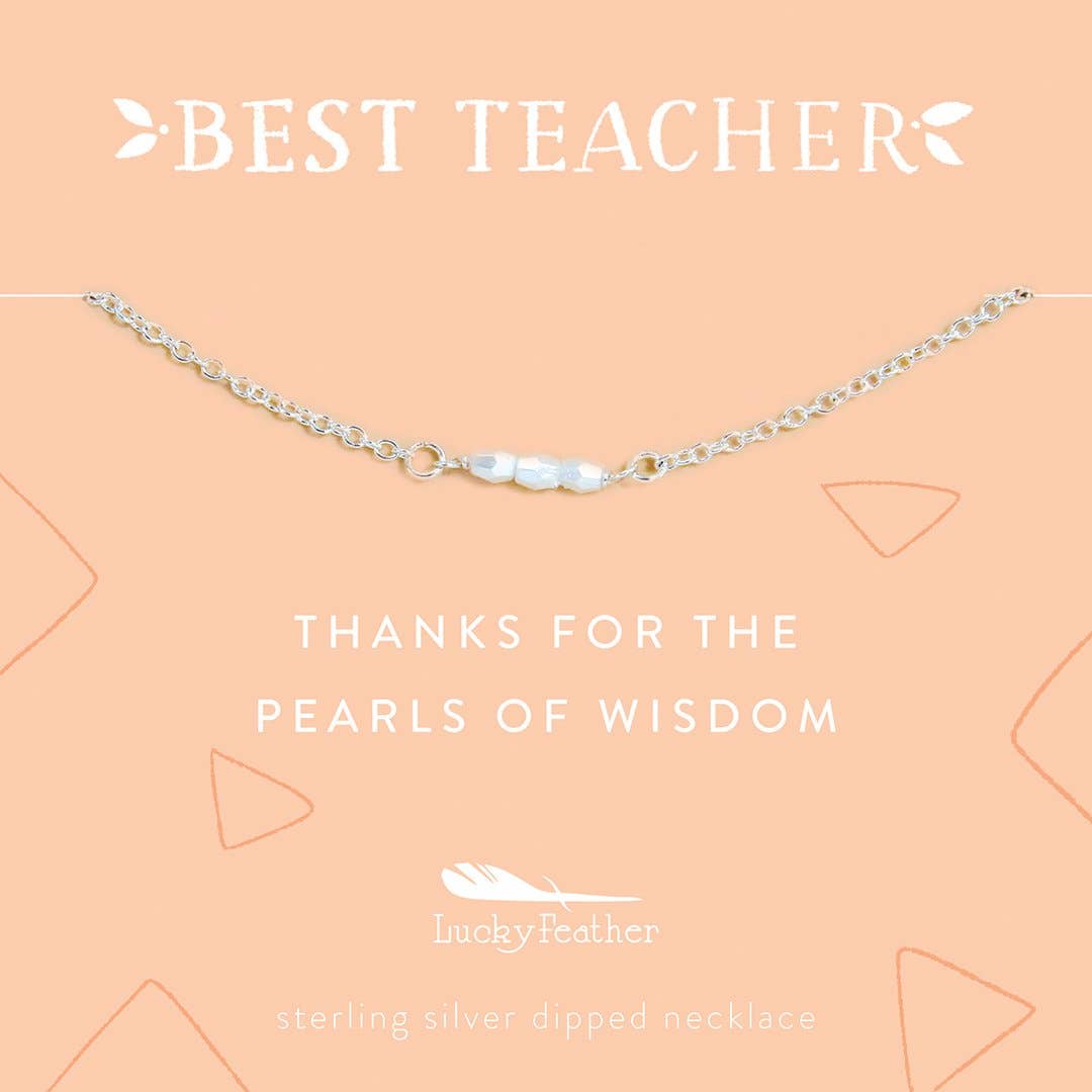 Teacher Necklace - Thanks for the Pearls of Wisdom