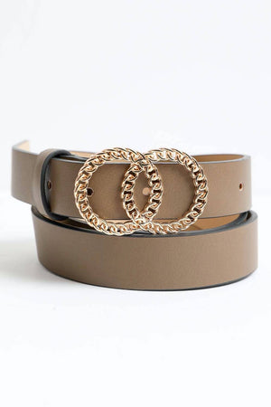 Double Chain Ring Buckle Belt: Black