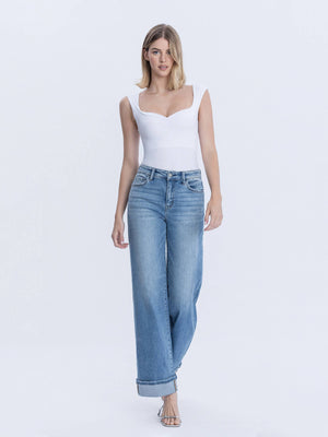 Olivia Cuffed Wide Leg Jeans