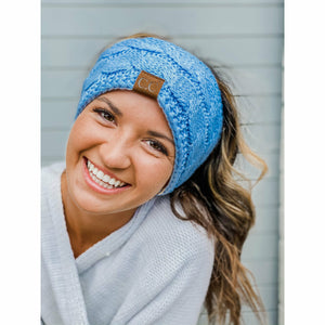 *FINAL SALE* Pale Pink Solid Cable Knit CC Head Wrap