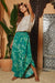 Green Soft Smocked Waistband Wide Leg Pants