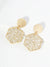 Faceted Glass Beads Hexagon Drop Dangle Earrings: Emerald