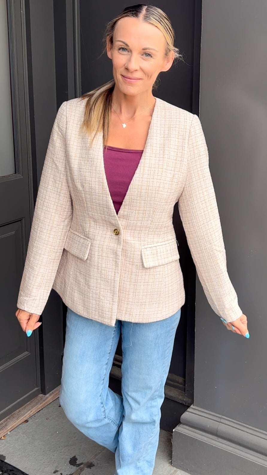 *FINAL SALE* Champagne Tweed Blazer