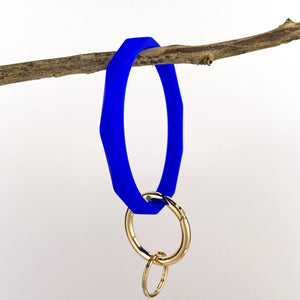 Diamond Shape Silicone Bracelet Keychain: Coral Red