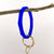 Diamond Shape Silicone Bracelet Keychain: Coral Red