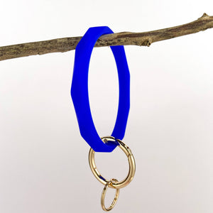 Diamond Shape Silicone Bracelet Keychain: Red