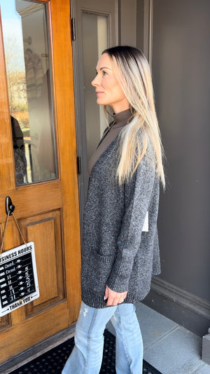 *FINAL SALE* Charcoal Grey Open Front Cardigan