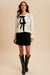 Cream Cable Knit Ribbon Tie Cardigan