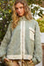 Cream Contrast Floral Quilted Jacket