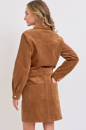 Camel Corduroy Dress