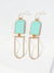 Geometric Enamel Dangle Drop Earrings: Light Grey