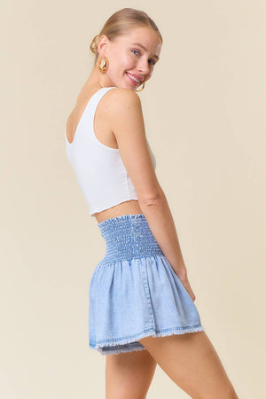 Tencel Denim Wide Leg Short