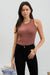 Red Bean Round Neck Sweater Knit Tank Top