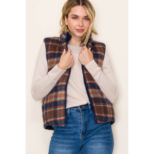Corduroy & Plaid Reversible Vest