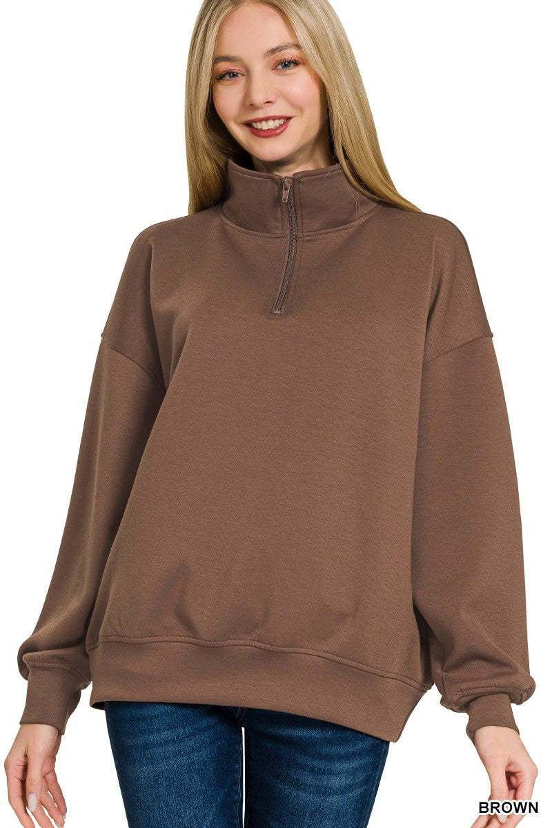 *DoorBuster* Brown Scuba Half Zip