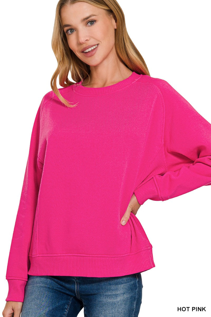 *DoorBuster* Hot Pink Raglan Sweatshirt