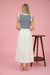 Stripe Sweater Top Mixed Media Midi Dress