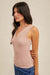 Taupe Lace Trim Rib Knit