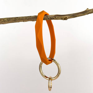 Diamond Shape Silicone Bracelet Keychain: Blue