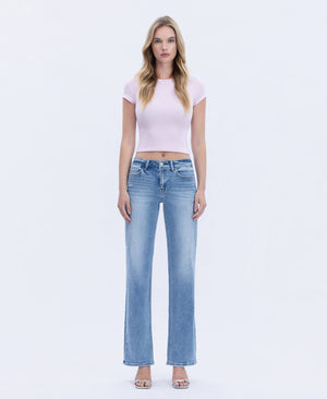 Aileeah Mid Rise Straight Jeans