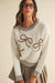 Braided Bow Patch Sweater Top