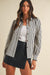 Black & White Striped Scallop Trim Blouse