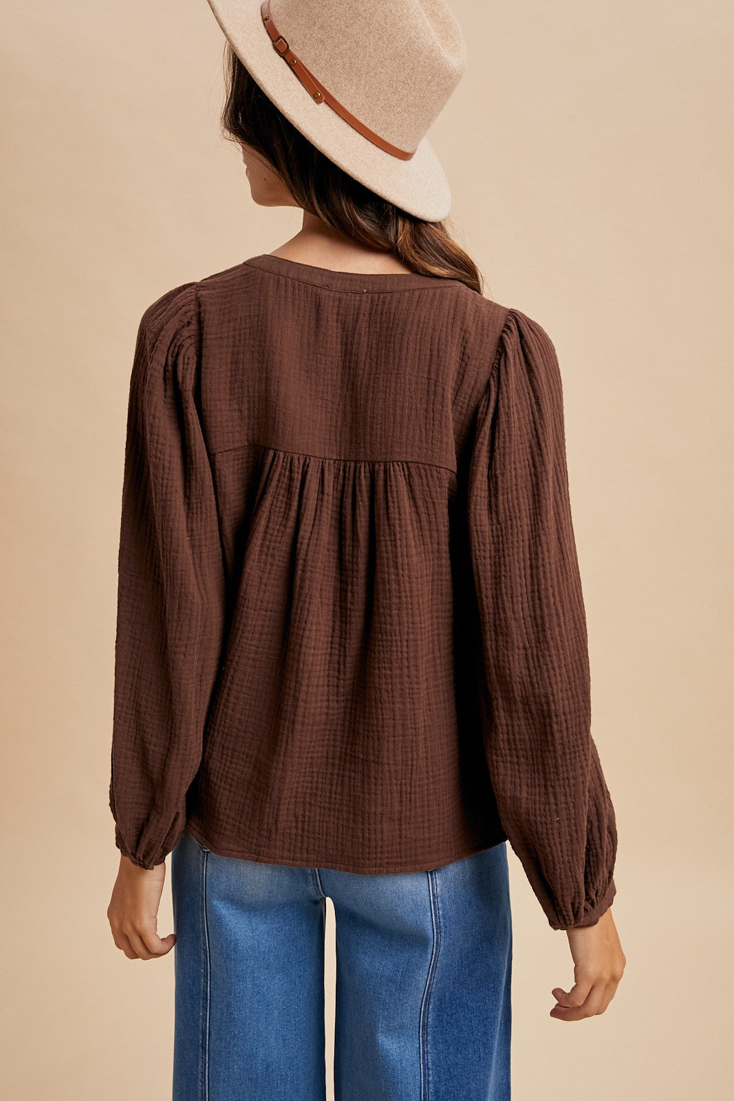 Chocolate Babydoll Blouse