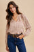 Notch Neck Striped Blouse