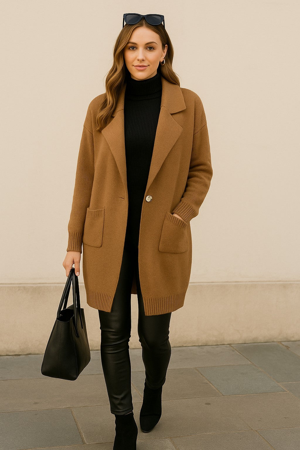 Knit Blazer-style Cardigan