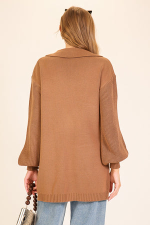 Knit Blazer-style Cardigan