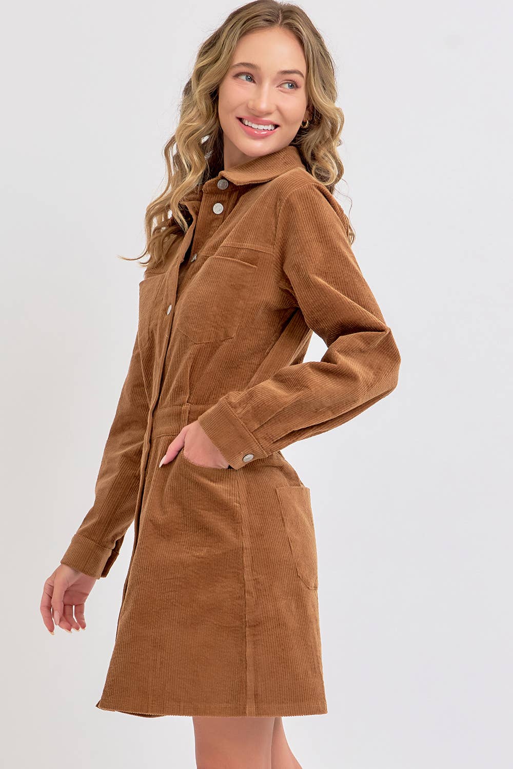 Camel Corduroy Dress