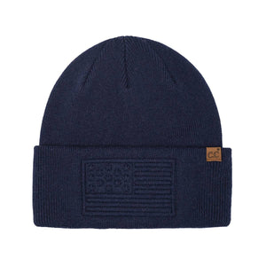 *FINAL SALE* Red Embossed 3D American Flag Beanie