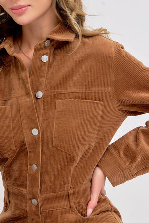 Camel Corduroy Dress