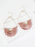 Hammered Metal Geometric Teardrop Dangle Earrings: Grey