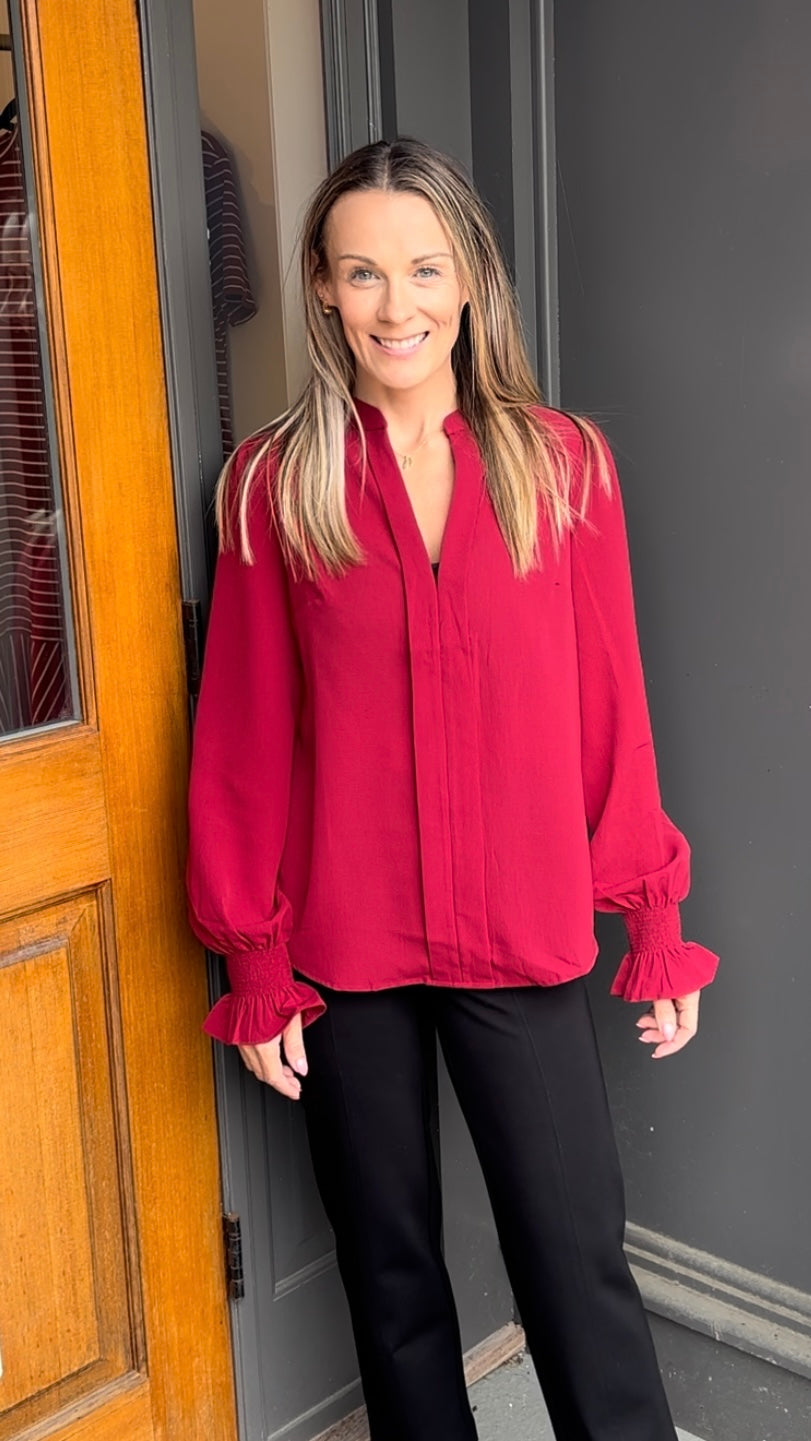 *FINAL SALE* Burgundy Essential Blouse