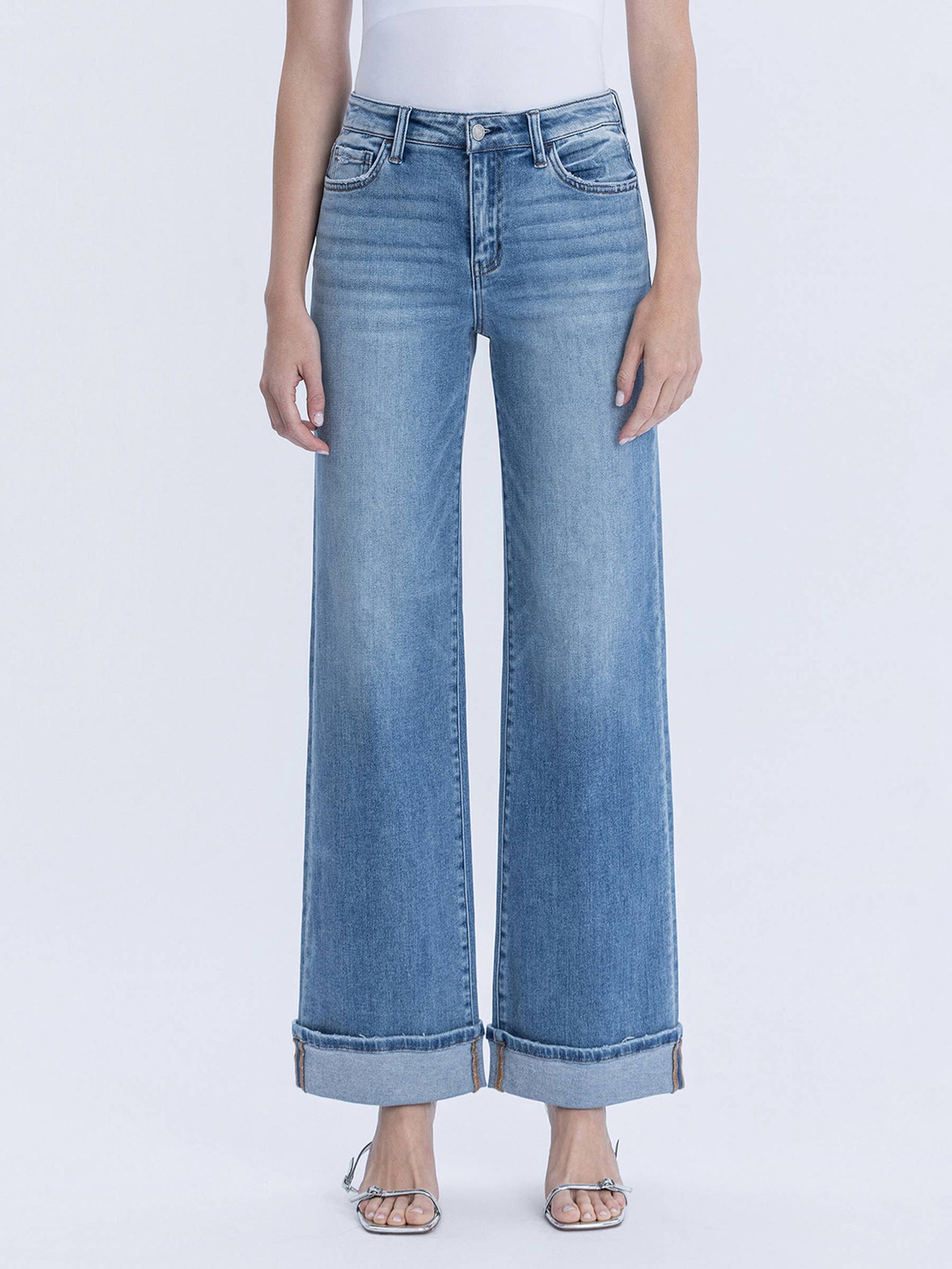Olivia Cuffed Wide Leg Jeans