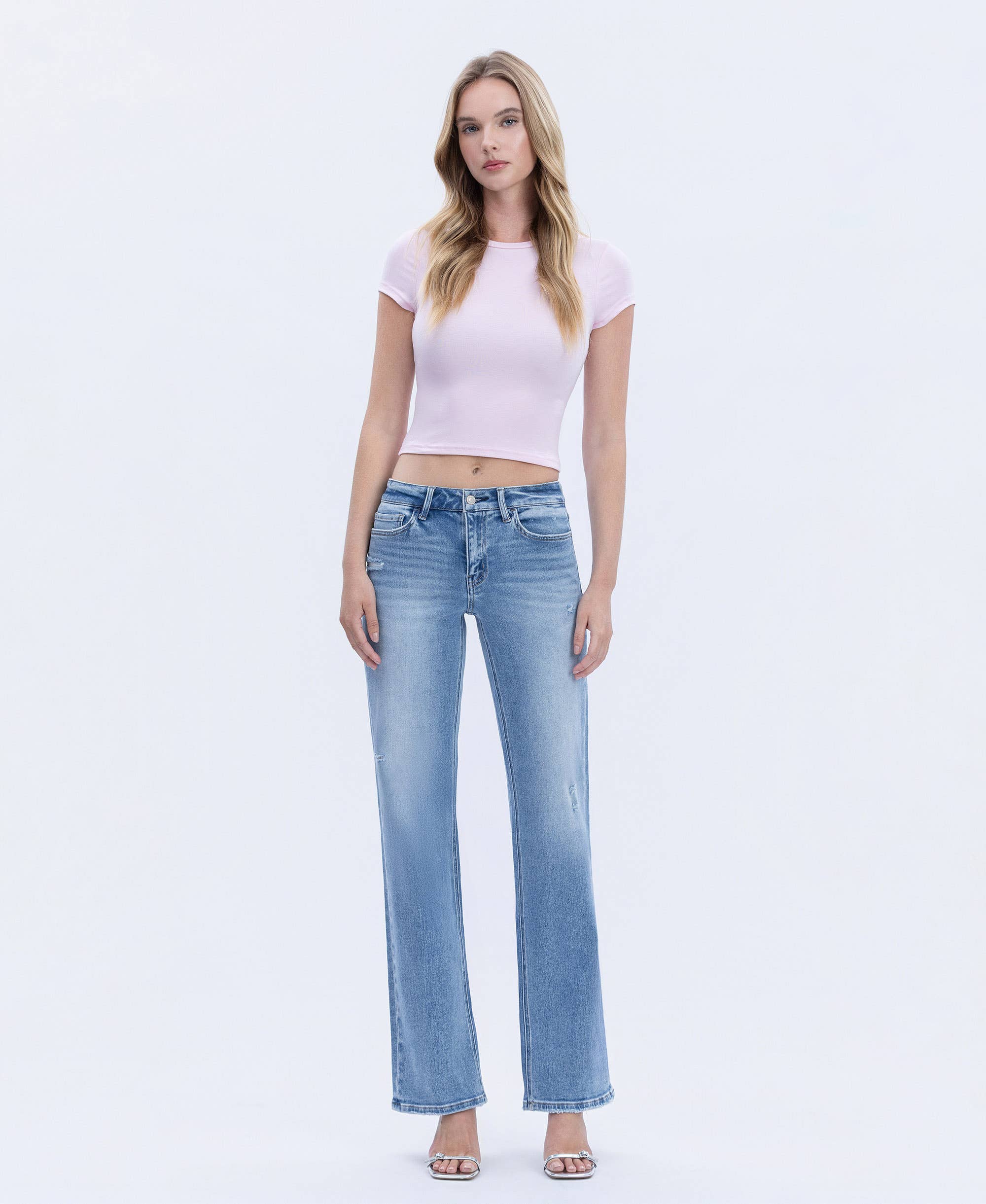 Aileeah Mid Rise Straight Jeans