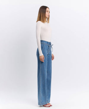 Tie Waist Wide Leg Jeans