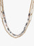 Dual Layer Paperclip Chain With Semiprecious Draping Necklace: BLACK