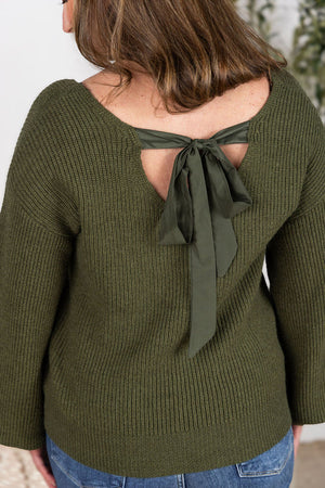 Olive Bethany Bow Sweater