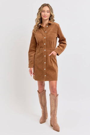 Camel Corduroy Dress