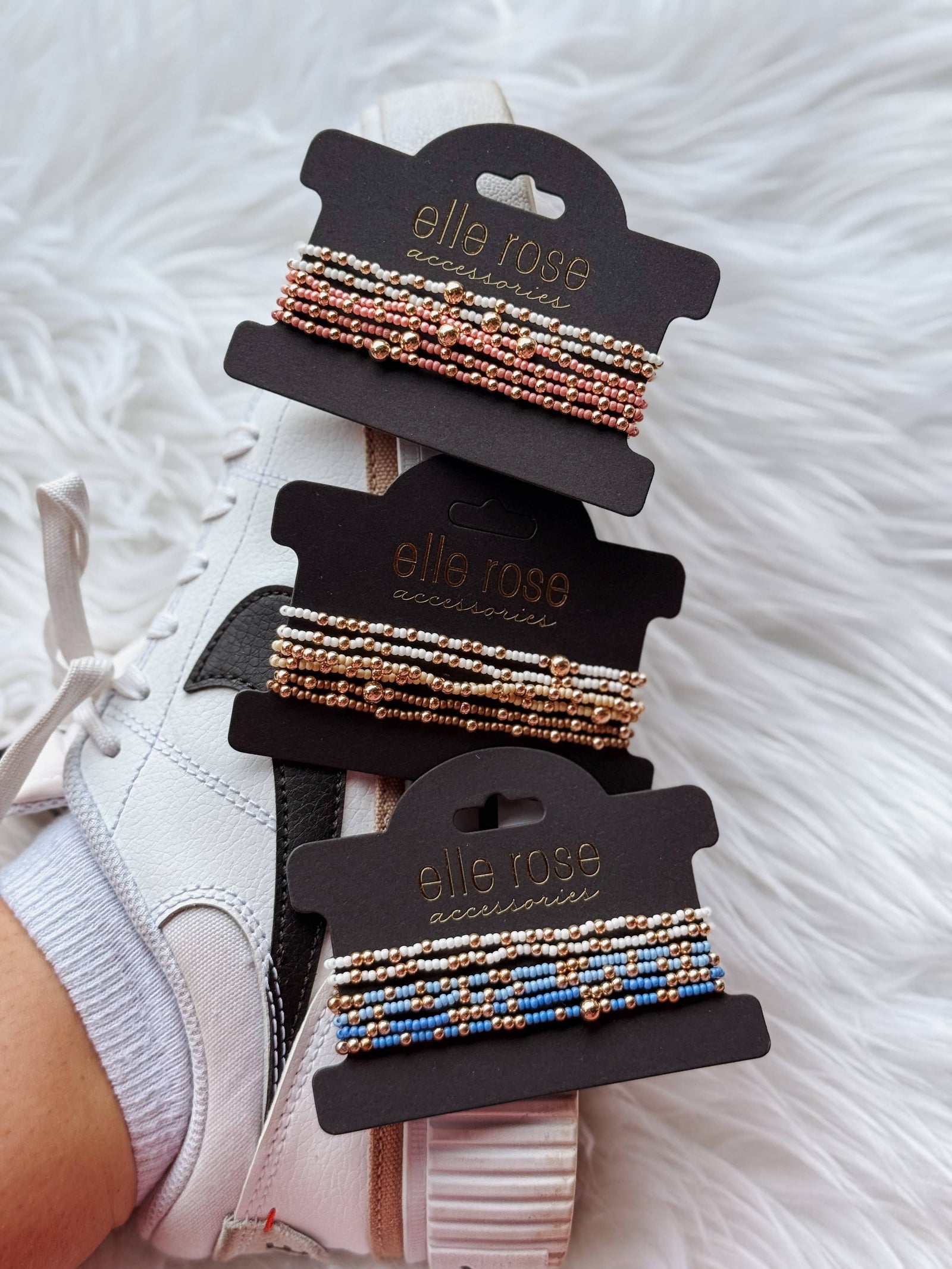 Beaded Bracelet Sets : Rose Gold Set