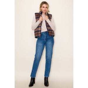 Corduroy & Plaid Reversible Vest