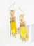 Boho Chic Seed Bead Fringe Earrings: Emerald Green
