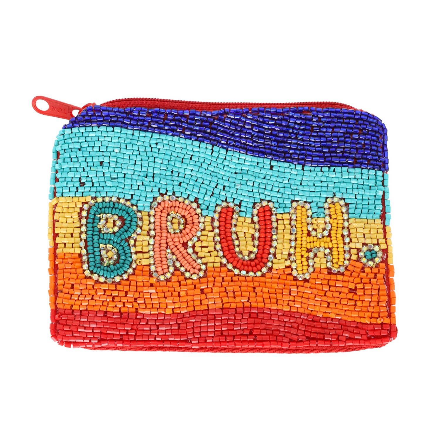 Bruh Seed Beaded Zipper Coin Bag