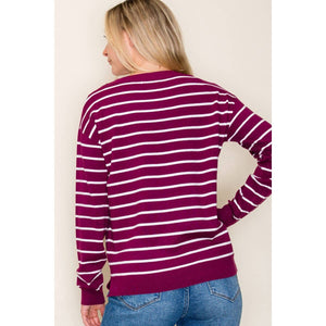 Plum Everyday Striped Sweater