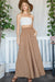 Camel Smocked Waist Band Wide Leg Maxi Pants