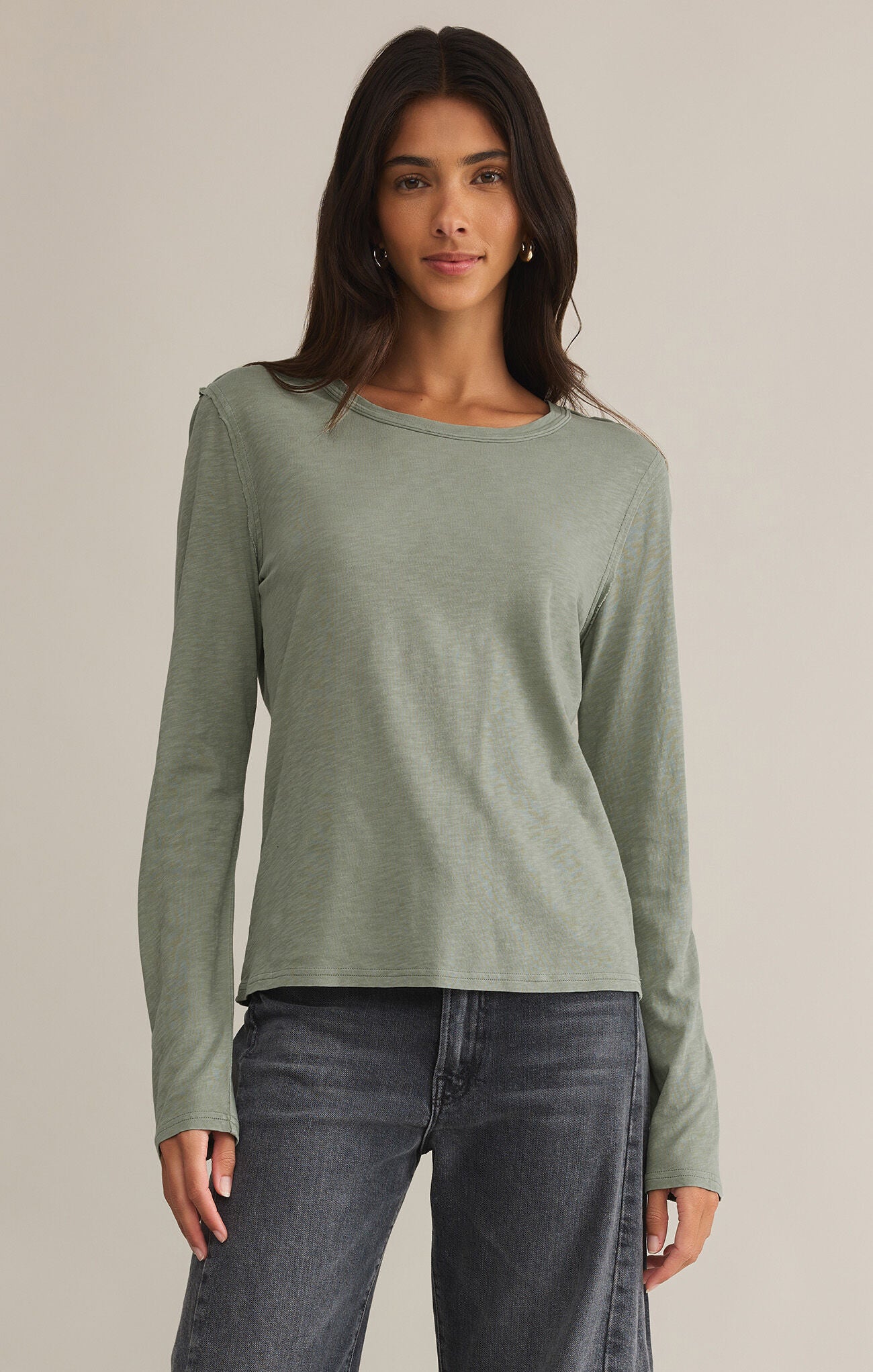 Sage Green Arlet Slub Top