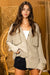Washed OliveTextured Gauze Utility Button-down Shirt