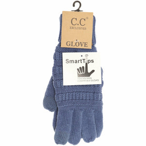 *FINAL SALE* Light Grey Knit CC Gloves